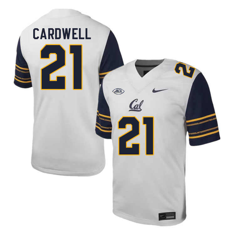 Men #21 Byron Cardwell California Golden Bears ACC Conference College Football Jerseys Stitched Sale